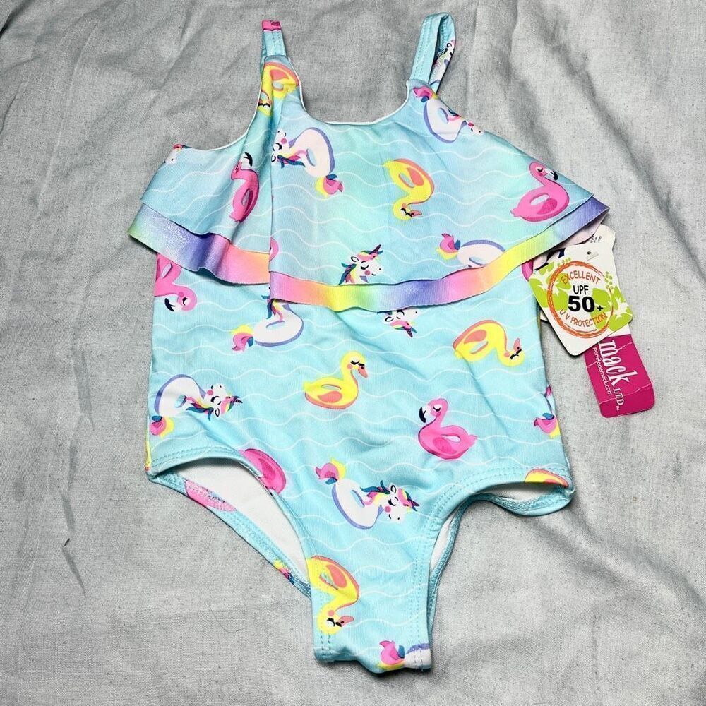 PENELOPEMACK LTD POOL FLOATIE ONE PIECE 2T BATHING SUIT RUFFLES UPF 50+ UV PROTE